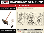 DIAPHRAGM SET, PUMP OEM 16021-413-751 diagram #7 from 1981 HONDA CB400T | Old Bike Barn