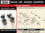 BUSH, RR. WHEEL DAMPER OEM 41241-307-010 diagram #7 from 1985 HONDA ATC200X | Old Bike Barn