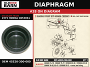 DIAPHRAGM OEM 45520-300-000 diagram #28 from 1975 HONDA CB550K1 | Old Bike Barn