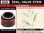 SEAL, VALVE STEM OEM 1J7-12119-01-00 diagram #3 from 1979 YAMAHA XS750 | Old Bike Barn