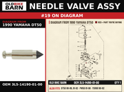 NEEDLE VALVE ASSY OEM 3L5-14190-01-00 diagram #19 from 1990 YAMAHA DT50 | Old Bike Barn