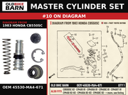 MASTER CYLINDER SET OEM 45530-MA4-671 diagram #10 from 1983 HONDA CB550SC | Old Bike Barn