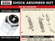 SHOCK ABSORBER NUT OEM 90309-315-000 diagram #9 from 1979 HONDA CB650 | Old Bike Barn