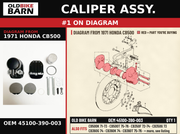 CALIPER ASSY. OEM 45100-390-003 diagram #1 from 1971 HONDA CB500 | Old Bike Barn