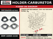HOLDER-CARBURETOR OEM 16065-1132 diagram #16069 from 1983 KAWASAKI KZ750L3 | Old Bike Barn