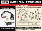 SWITCH ASSY., COMBINATION OEM 35100-437-007 diagram #5 from 1983 HONDA XL185S | Old Bike Barn