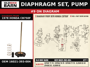 DIAPHRAGM SET, PUMP OEM 16021-393-004 diagram #9 from 1978 HONDA CB750F | Old Bike Barn