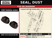 SEAL, DUST OEM 1T4-23144-00-00 diagram #19 from 1980 YAMAHA XS850 | Old Bike Barn