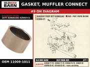 GASKET, MUFFLER CONNECT OEM 11009-1011 diagram #9 from 1977 KAWASAKI KZ650-C1 | Old Bike Barn
