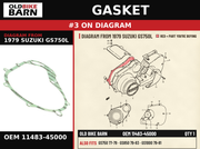 GASKET OEM 11483-45000 diagram #3 from 1979 SUZUKI GS750L | Old Bike Barn