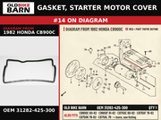 GASKET, STARTER MOTOR COVER OEM 31282-425-300 diagram #14 from 1982 HONDA CB900C | Old Bike Barn