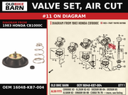 VALVE SET, AIR CUT OEM 16048-KB7-004 diagram #11 from 1983 HONDA CB1000C | Old Bike Barn