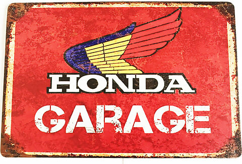 Honda Honda Logo Blue/Yellow/Red Logo Tin Sign