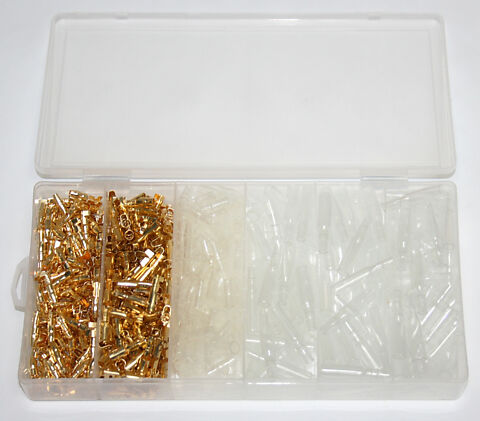 Universal motorcycle 600Pc Round Style Wire Crimp Bullet Terminal Set with Covers in Plastic Storage Case