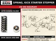 SPRING, KICK STARTER STOPPER OEM 28333-300-000 diagram #6 from 1978 HONDA XL350 | Old Bike Barn