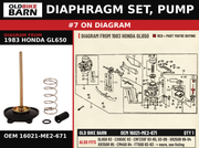 DIAPHRAGM SET, PUMP OEM 16021-ME2-671 diagram #7 from 1983 HONDA GL650 | Old Bike Barn