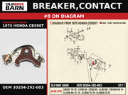 BREAKER,CONTACT OEM 30204-292-003 diagram #8 from 1975 HONDA CB500T | Old Bike Barn