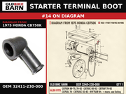STARTER TERMINAL BOOT OEM 32411-230-000 diagram #14 from 1975 HONDA CB750K | Old Bike Barn