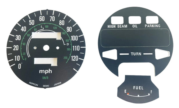 CB750A 1977 Speedo Face Plate & Gear Indicator Decal Set ~ MPH