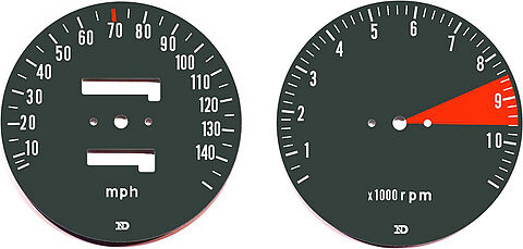 CB750F 1975 Speedo & Tachometer Face Plate Set ~ MPH – Old Bike Barn
