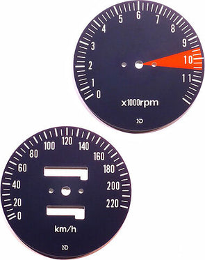 CB750F 1977 Speedo & Tachometer Face Plate Set ~ KM/H