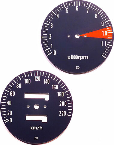 CB750F 1977 Speedo & Tachometer Face Plate Set ~ KM/H