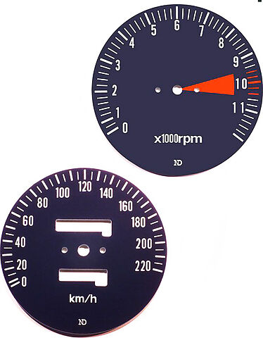 CB750F 1978 Speedo & Tachometer Face Plate Set ~ KM/H