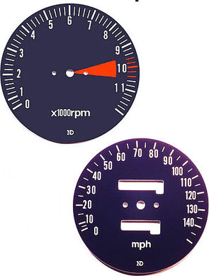 CB750F 1978 Speedo & Tachometer Face Plate Set ~ MPH