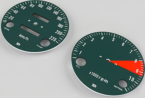 CB750K 1971 Speedo & Tachometer Face Plate Set ~ KM/H – Old Bike Barn