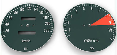 CB750K 1972 Speedo & Tachometer Face Plate Set ~ KM/H