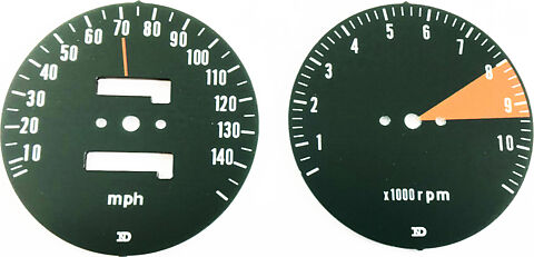 CB750K 1974 Speedo & Tachometer Face Plate Set ~ MPH