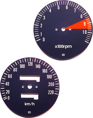 CB750K 1977 Speedo & Tachometer Face Plate Set ~ KM/H