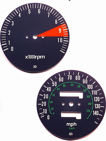 CB750K 1977 Speedo & Tachometer Face Plate Set ~ MPH