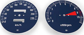 CB750K 1978 Speedo & Tachometer Face Plate Set ~ KM/H