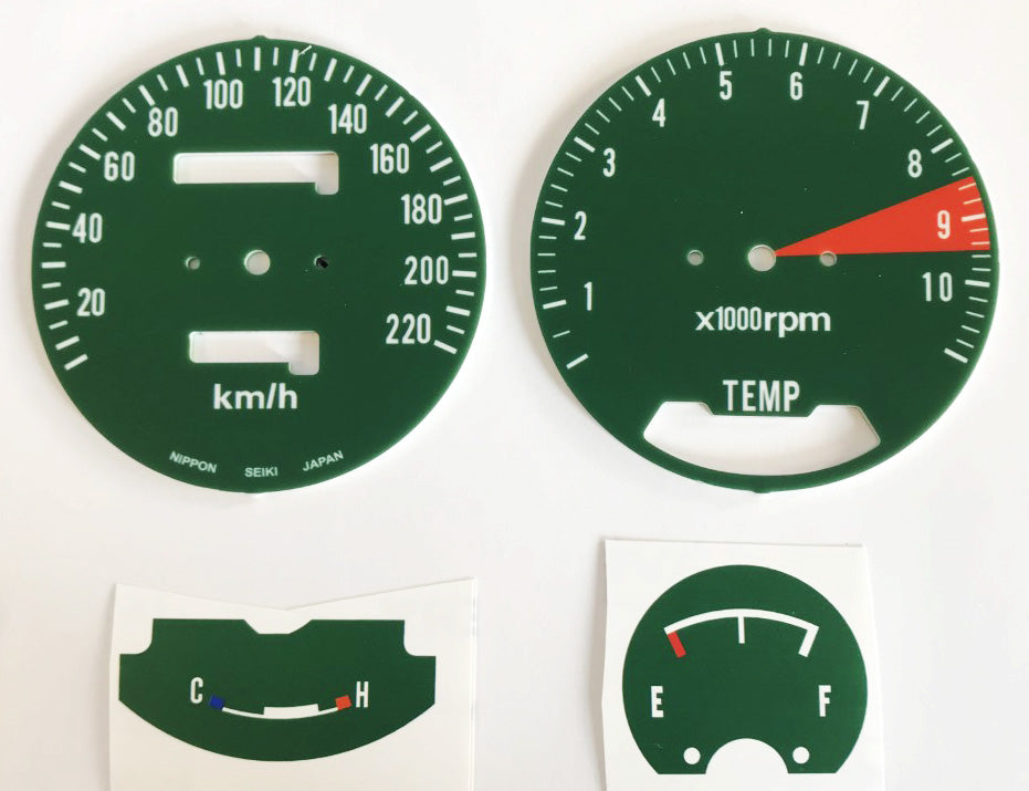 Honda GL1000 GL1000 K0 Speedometer & Tachometer Face Plate Set KM / H
