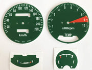 Honda GL1000 GL1000 K0 Speedometer & Tachometer Face Plate Set KM / H
