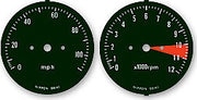 Honda CB350F 1973 Speedo & Tach Face Decal Set MPH