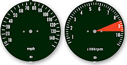 CB750F 1976 Speedo & Tach Face Decal Set ~ MPH