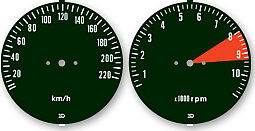 CB750K 1976 Speedo & Tach Face Decal Set ~ KM/H