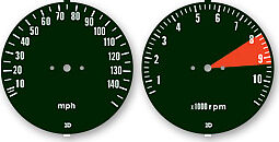 CB750K 1975 Speedo & Tach Face Decal Set ~ MPH