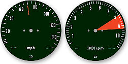 CB750K 1971 Speedo & Tach Face Decal Set ~ MPH