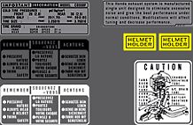 CB550F 1975-77 ~ Warning and Service Label Set