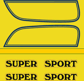 CB750F 1976 Gas Tank Decal Set ~ Sulfur Yellow Model