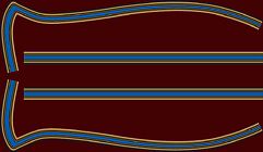 CB550K 1977-78 Gas Tank Stripe Decals ~ Gold/Blue Type