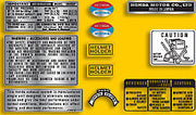 Honda CB400F 1977 Parakeet Yellow Model Warning and Service Label Set