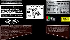 Honda CB900F 1981-82 Black Model Warning and Service Label Set