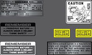 Honda CB500K 1971-73 Warning and Service Label Set