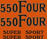 CB550F 1975-76 Bike Decal Set ~ Orange Model