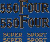 CB550F 1975-76 Bike Decal Set ~ Blue Model