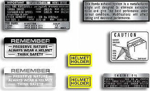 CB750K 1971-72 ~ Warning and Service Label Set